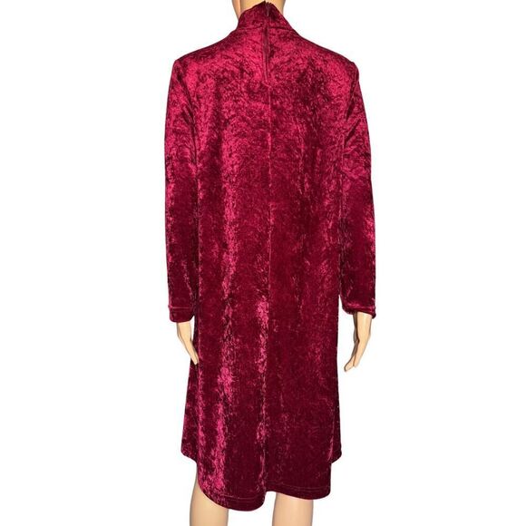 Teddi Petite Dress Womens Burgundy Red Velvet Witchcore Goth Vampire 90s Vintage - Picture 2 of 9